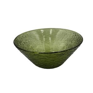 Anchor Hocking Vintage Soreno Avocado Green Salad/Fruit/Chip Large Serving Bowl